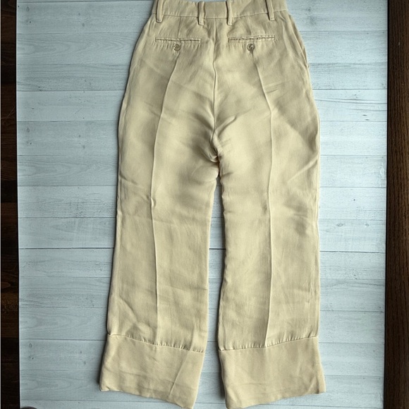 Gucci Embroidered Loved Cream Wool/Silk High Waist Wide Leg Trousers IT 38/US 2 - Picture 6 of 13